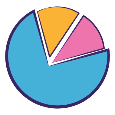 İzole edilmiş renkli iş grafiği çizim simgesi Vektör illüstrasyonu