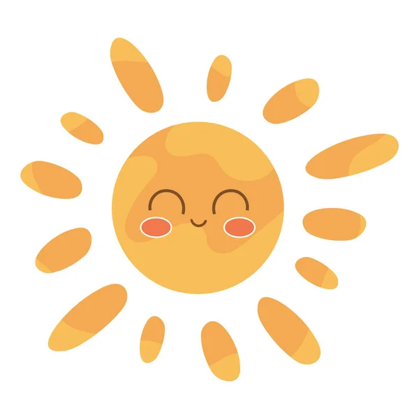 Ізольовані Кольорові Щасливі Сонячні Персонажі Векторні Ілюстрації — стоковий вектор