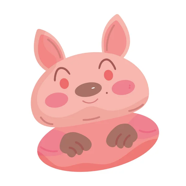 Illustration Vectorielle Personnage Animal Cochon Mignon Couleur Isolée — Image vectorielle