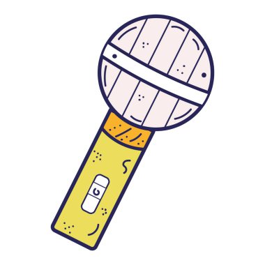 İzole edilmiş renkli mikrofon taslak ikonu Vektör illüstrasyonu