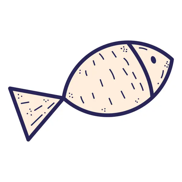 Izolovaná Ikona Kresby Barevných Ryb Vektorová Ilustrace — Stockový vektor