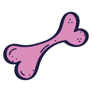 İzole edilmiş renkli kemik oyuncağı taslak ikonu Vektör illüstrasyonu