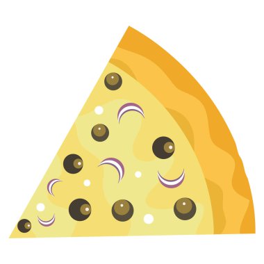 İzole edilmiş bir pizza vektörü çizimi.