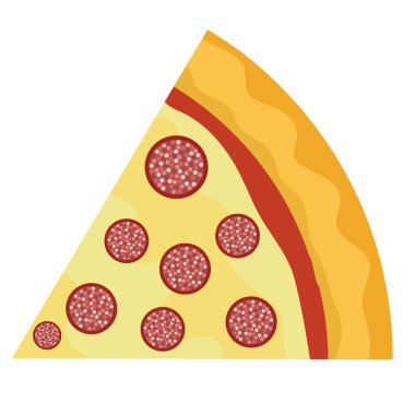 İzole edilmiş bir pizza vektörü çizimi.