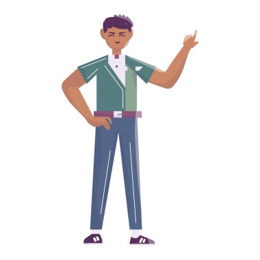 İzole edilmiş sevimli iş adamı erkek karakter Vektör illüstrasyonu