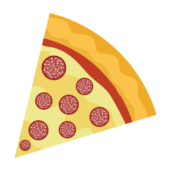 Esbozo Aislado Una Rebanada Pizza Vector Ilustración — Vector de stock