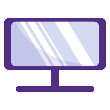 İzole edilmiş renkli bilgisayar monitörü simgesi Vektör illüstrasyonuName