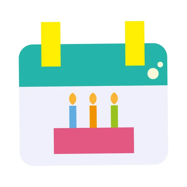 Icono Calendario Cumpleaños Color Aislado Ilustración Vectorial — Vector de stock