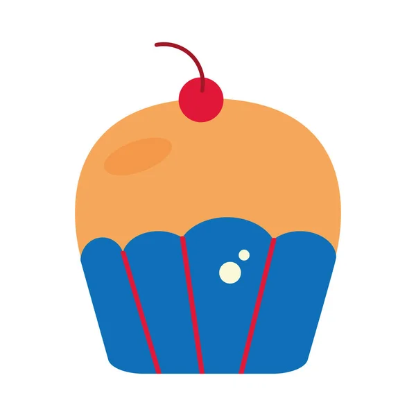 Icono Cupcake Fiesta Cumpleaños Color Aislado Ilustración Vectorial — Vector de stock