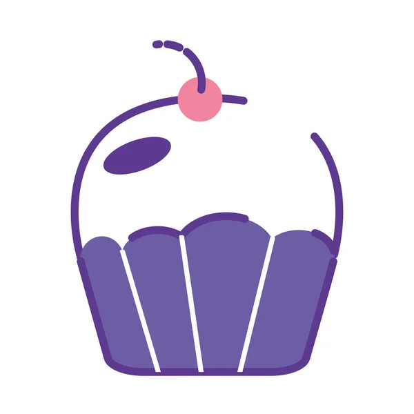 Icono Cupcake Fiesta Cumpleaños Color Aislado Ilustración Vectorial — Vector de stock
