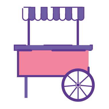 İzole edilmiş renkli karnaval yemek arabası ikonu Vektör illüstrasyonu