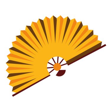 İzole edilmiş el fanı taslak ikonu Vektör illüstrasyonu