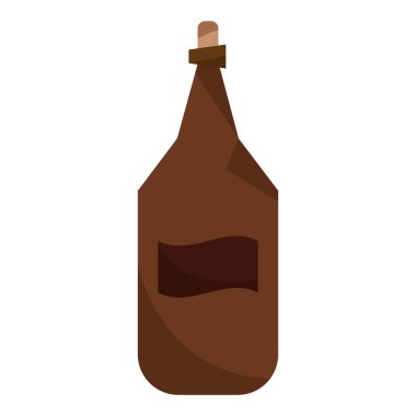 Ayrı renkte şarap şişesi taslak ikonu Vektör illüstrasyonu