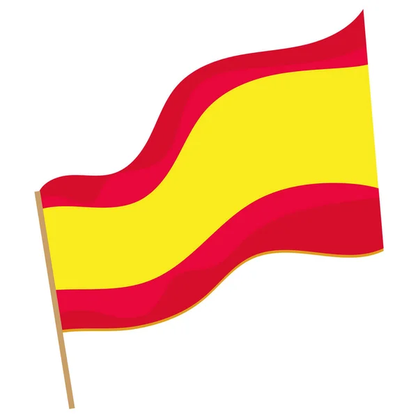 Bandera Aislada España Con Efecto Onda Ilustración Vectorial — Vector de stock