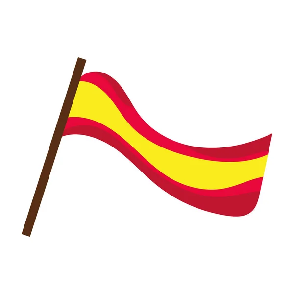 Bandera Aislada España Con Efecto Onda Ilustración Vectorial — Vector de stock