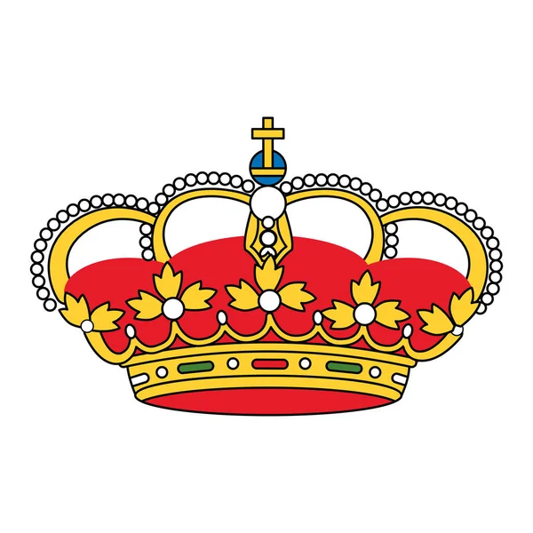 Isolato Colorato Icona Corona Reale Illustrazione Vettoriale — Vettoriale Stock