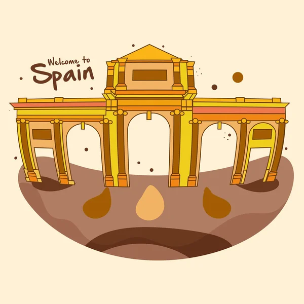 Isolato Punto Riferimento Tradizionale Dalla Spagna Modello Cultura Illustrazione Vettoriale — Vettoriale Stock