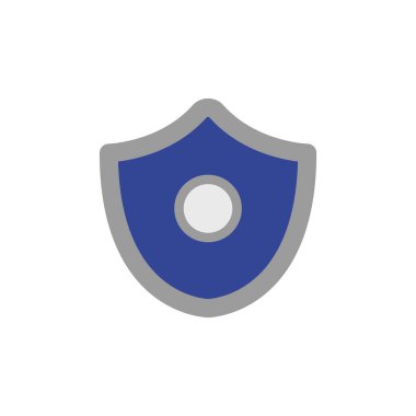 İzole edilmiş renkli kalkan oyuncağı simgesi Düz Tasarım Vektör illüstrasyonu