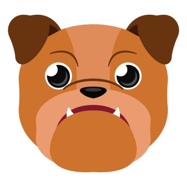 Bulldog kafa çizgi film hırıltısı. Vektör illüstrasyonu