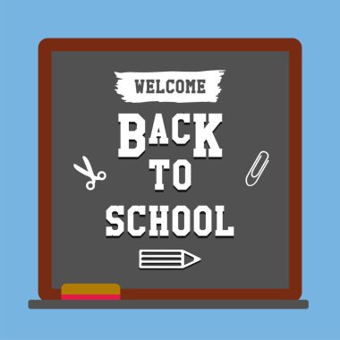 Okul yönetimine tekrar hoş geldin. Vektör illüstrasyonu