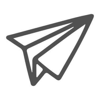 Kağıt uçak taslak ikonu. Vektör illüstrasyonu