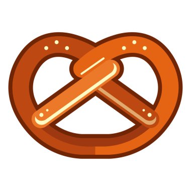 Klasik kıvrımlı, küçük tuz noktalı kahverengi kraker. Vektör illüstrasyonu