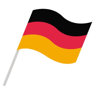 Siyah kırmızı ve sarı çizgili düz bir Alman bayrağı. Vektör illüstrasyonu