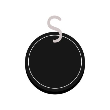 Perakende ve alışveriş uygulamaları için gri dizgi eklentisine sahip basit siyah dairesel fiyat etiketi Vektör illüstrasyonuName