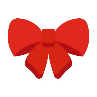 Akan kuyruklu zarif kırmızı kurdele yayı ve hediye ambalajı ve dekorasyon Vektörü illüstrasyonu için orta düğüm