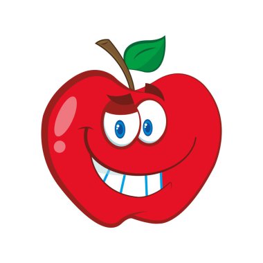 İzole edilmiş mutlu elma karakteri Vektör illüstrasyonu