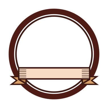 Taslak kurdele illüstrasyonu ile izole edilmiş boş bir rozet