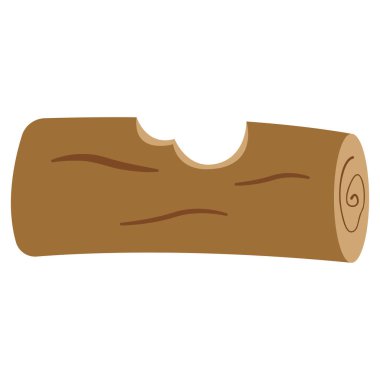 Kahverengi ağaç gövdesi oyulmuş çukur ve ahşap doku vektörü çizimi