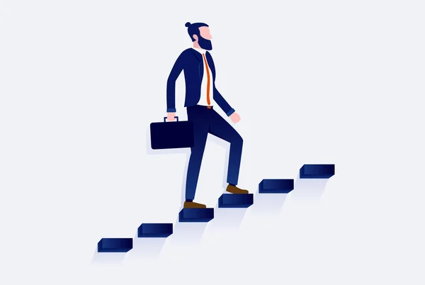 Επιχειρηματίας Πόδια Μέχρι Σκάλες Για Την Επιτυχία Σύγχρονος Άνθρωπος Χαρτοφύλακα — Διανυσματικό Αρχείο