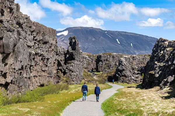 アイスランドのシンベラー国立公園でのリフトバレーの眺め — ストック写真