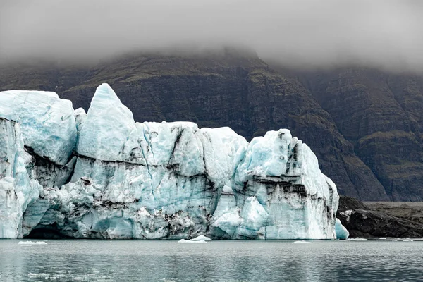 Čelo Ledovce Breidamerkurjokull Jokulsarlonské Laguně Jižním Islandu — Stock fotografie