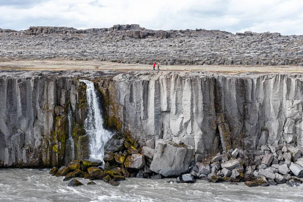 Margem Ocidental Rio Jokulsa Fjollum Perto Cachoeira Selfoss Islândia — Fotografia de Stock