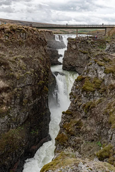 Cañón Kolugljufur Formado Por Río Vididalsa Noroeste Islandia —  Fotos de Stock