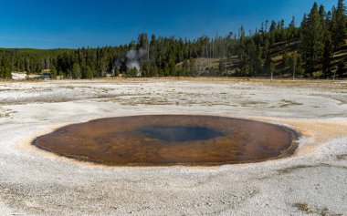 Kromatik havuz, Yellowstone Ulusal Parkı 'nın Yukarı Gayzer Havzasında sıcak kaynak.