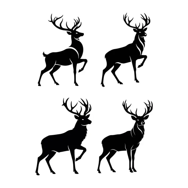 Görkemli Geyik Geyiği Siluet Vektörü Ayarları