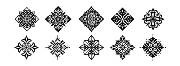 Süslemeli Elmas Şeklinde Damask ve Arabesk Desenli Vektör Ayarları