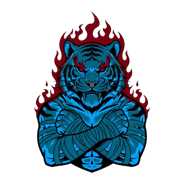 Ateşli Mavi Kaplan Savaşçısı Maskotu