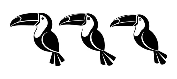 Toucan Kuş Silüeti Vektör Simgesi Ayarları