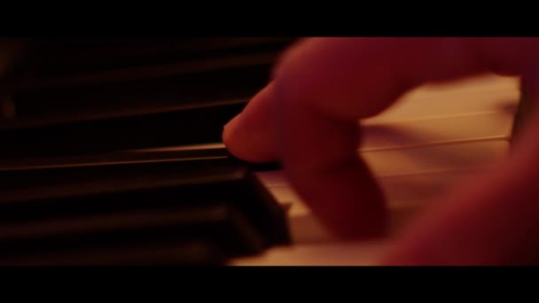 Hands Playing Piano Keyboard Close — Vídeos de Stock