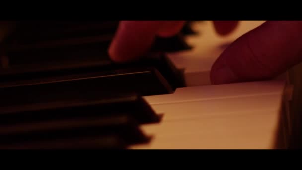 Hands Playing Piano Keyboard Close — Video