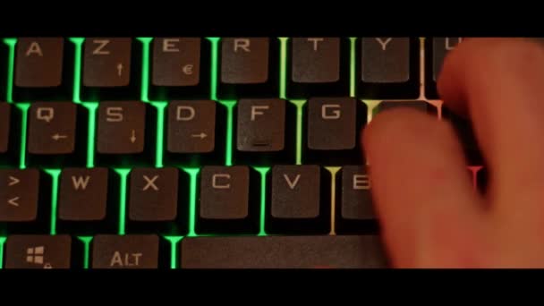 Hands Typing Computer Keyboard Close — Vídeo de Stock