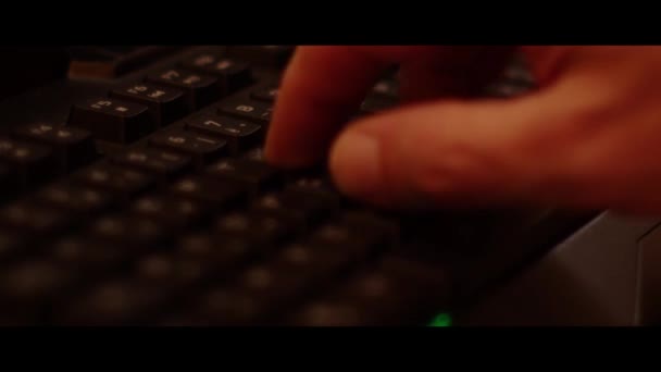 Hands Typing Computer Keyboard Close — Vídeos de Stock