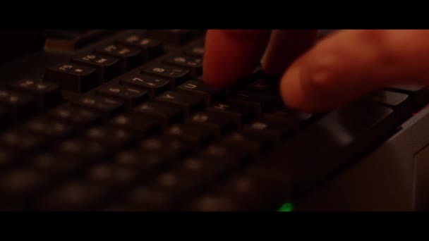 Hands Typing Computer Keyboard Close — Stockvideo