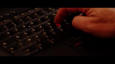 Close up video recording of laptop, notebook,mobile computer keyboard typing one or two hands or just one finger.