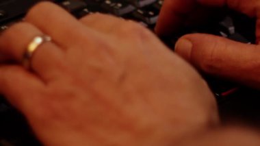 Close up video recording of laptop, notebook,mobile computer or desktop keyboard typing one or two hands or just one finger.