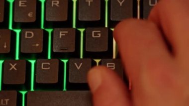 Close up video recording of laptop, notebook,mobile computer or desktop keyboard typing one or two hands or just one finger.